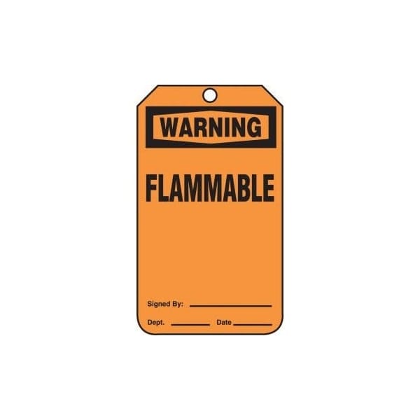 Accuform Safety Tags, WARNING FLAMMABLE, 5.75in x 3.25in, PF-Cardstock, 25PK MDT316CTP - main